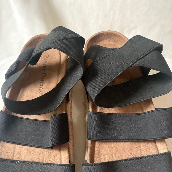 Black Pierre Dumas Jute Espadrille Platform Ankle Strap Sandals Size 6 - Picture 6 of 14